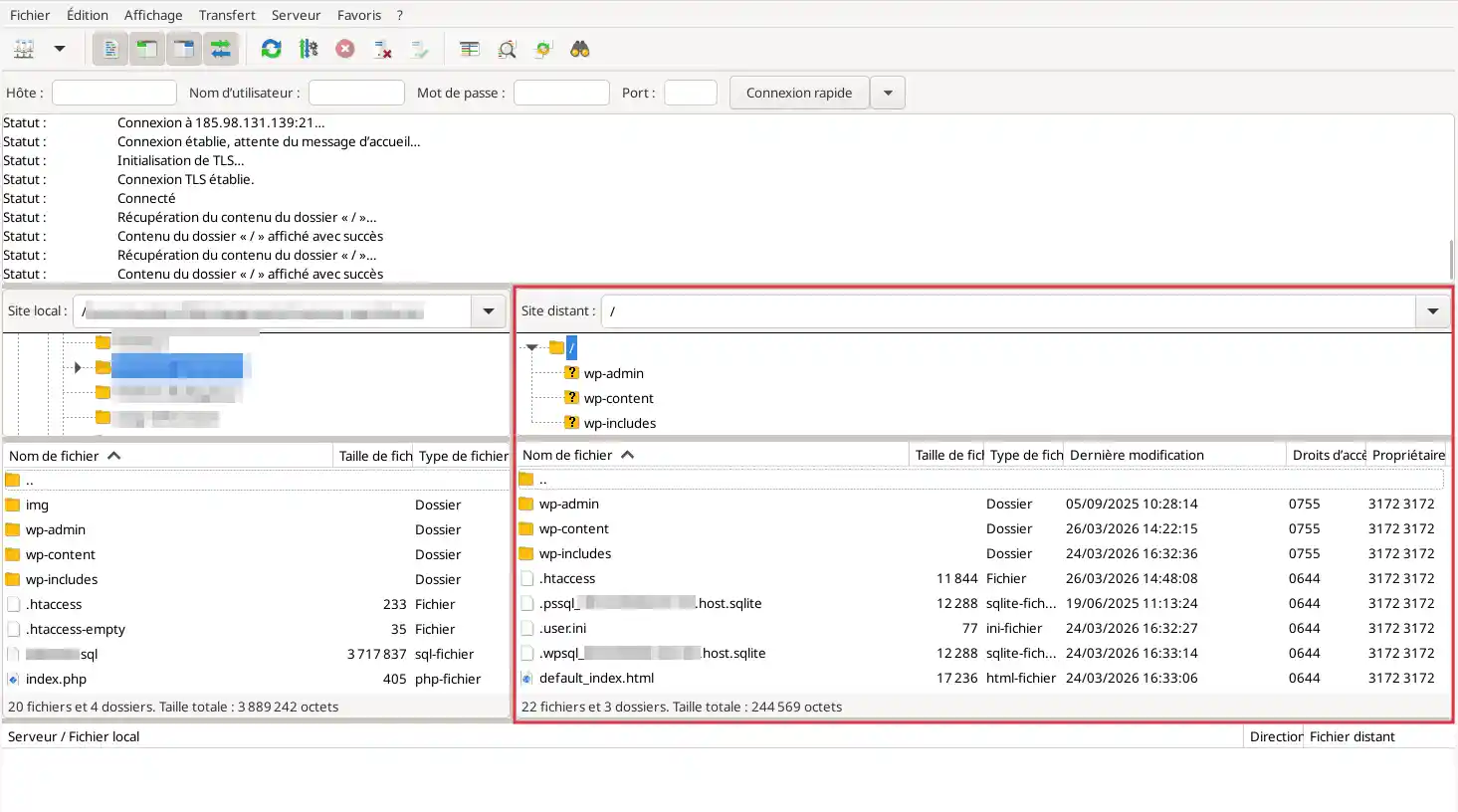 Click to display the original image Comment publier un site par FTP avec FileZilla, Cyberduck ou WinSCP ?