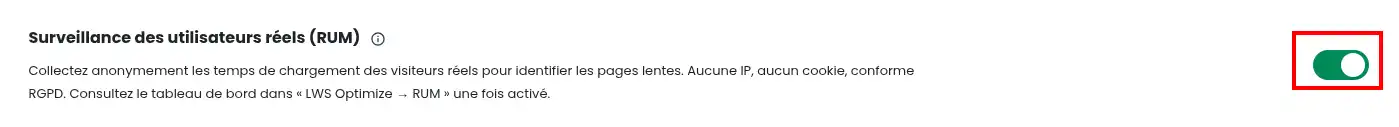 G&eacute;rer les performances de son site WordPress gr&acirc;ce au RUM de LWSOptimize