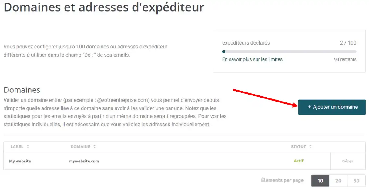 Comment lier un nom de domaine LWS au service Mailjet ?