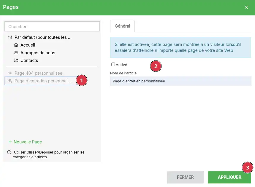 Comment mettre votre site SiteBuilder Pro en maintenance ?