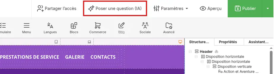 Comment utiliser l&rsquo;assistant IA de SiteBuilder Pro ?