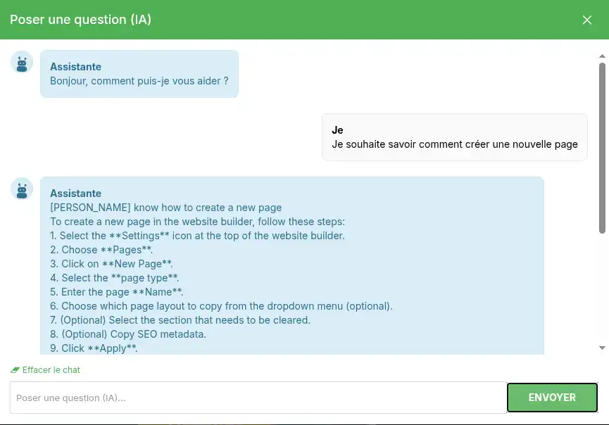 Comment utiliser l&rsquo;assistant IA de SiteBuilder Pro ?