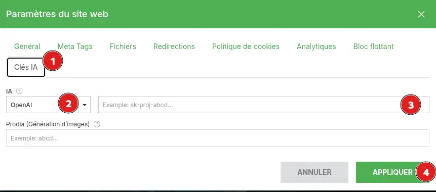 Comment utiliser l&rsquo;assistant IA de SiteBuilder Pro ?