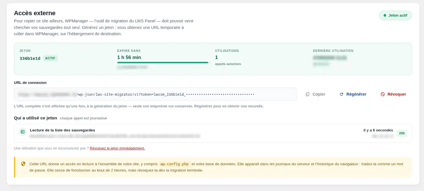 Comment cr&eacute;er et importer une sauvegarde WordPress sur le WPManager