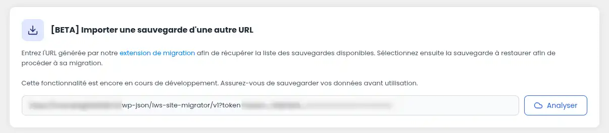 Comment cr&eacute;er et importer une sauvegarde WordPress sur le WPManager