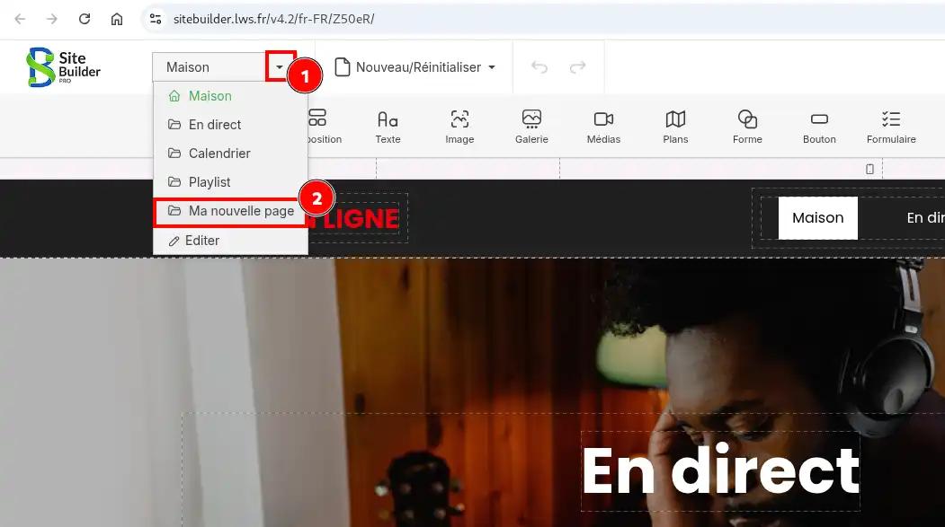 Click to display the original image Jak vytvořit stránku se SiteBuilder Pro?