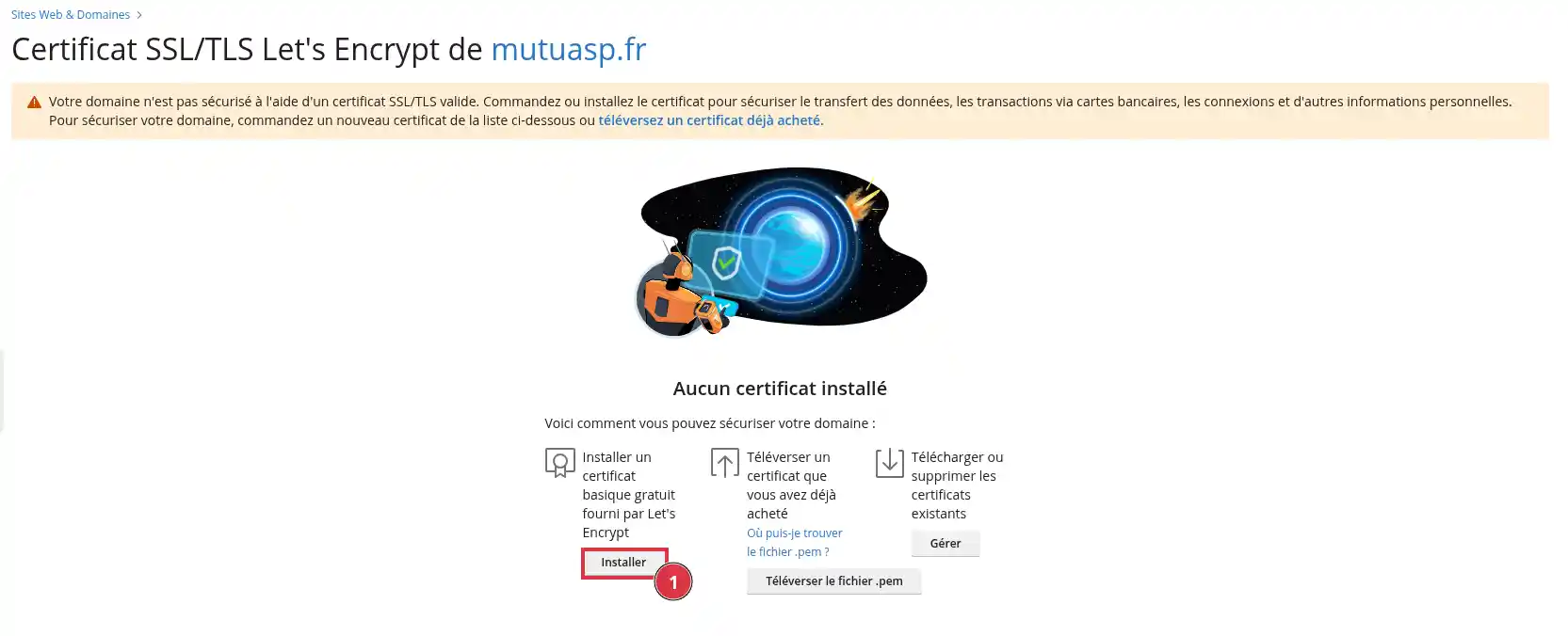 Comment installer un certificat SSL/TLS Let&rsquo;s Encrypt sur Plesk ?