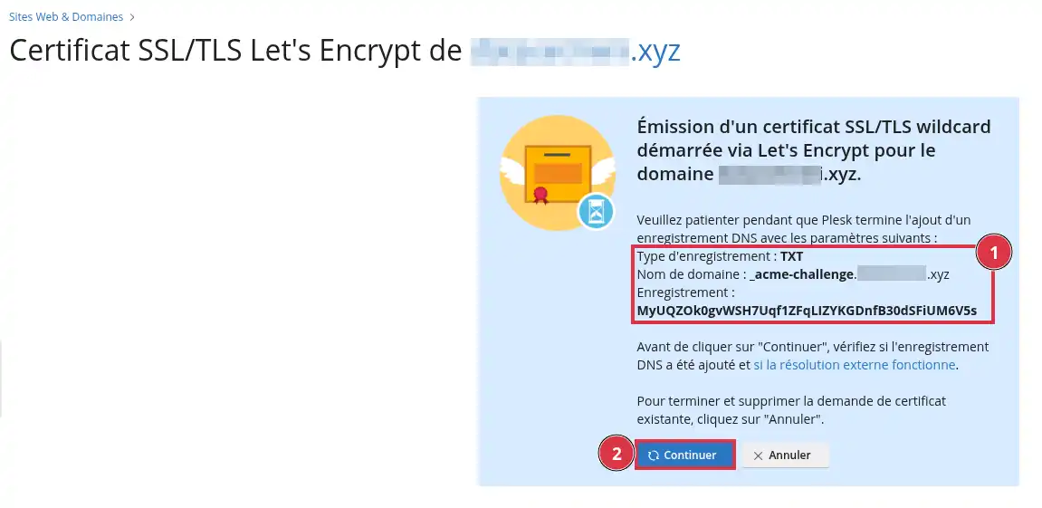 Comment installer un certificat SSL/TLS Let&rsquo;s Encrypt sur Plesk ?