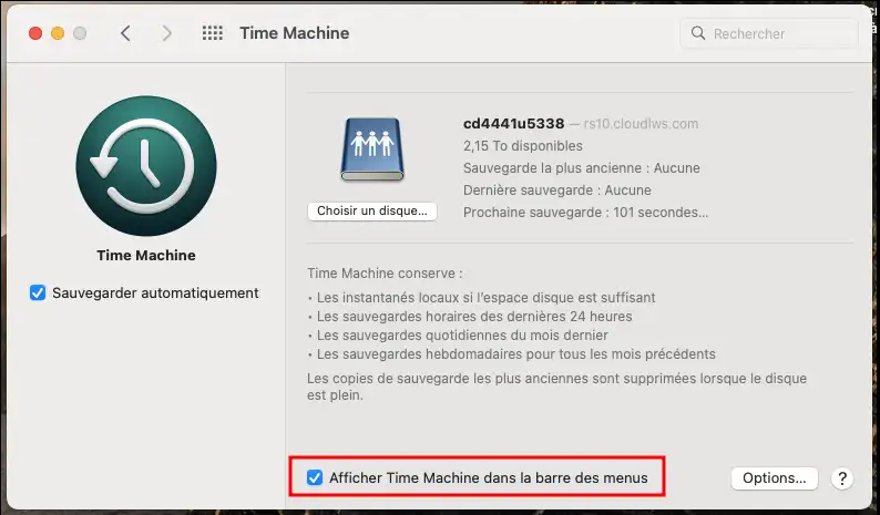 Sauvegarder votre Mac avec Time Machine sur le Cloud