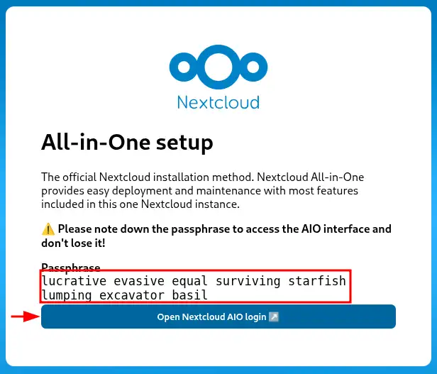 Click to display the original image How to use the Nextcloud AIO KVM template