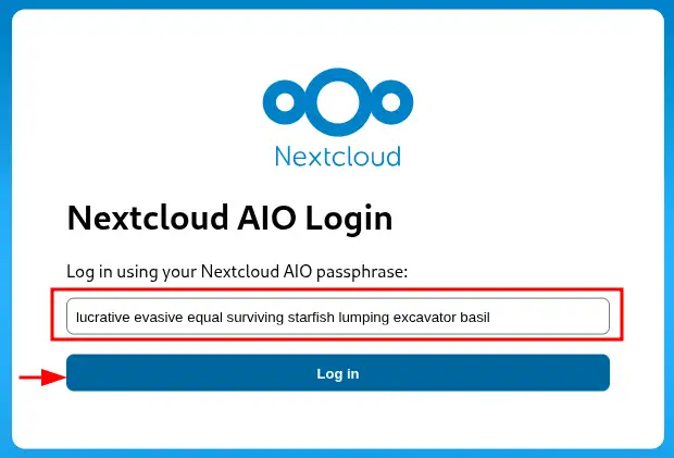 Click to display the original image How to use the Nextcloud AIO KVM template