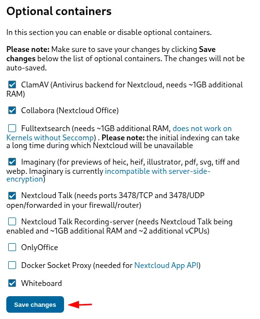 Click to display the original image How to use the Nextcloud AIO KVM template