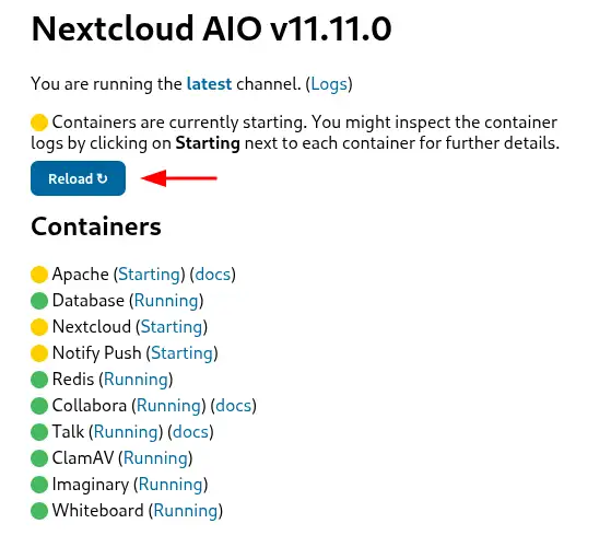 Click to display the original image How to use the Nextcloud AIO KVM template