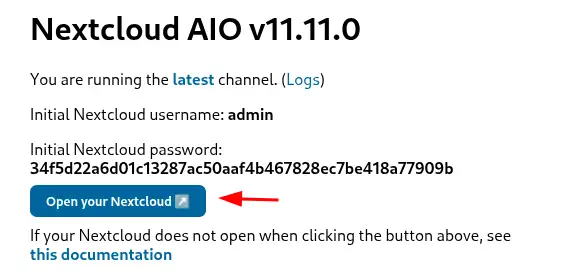Click to display the original image How to use the Nextcloud AIO KVM template