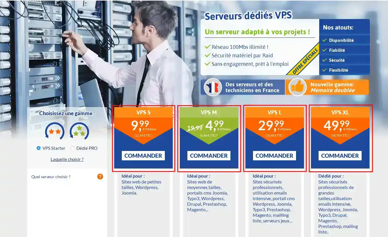 Comment commander un serveur dédié VPS sur le site lws.fr ?