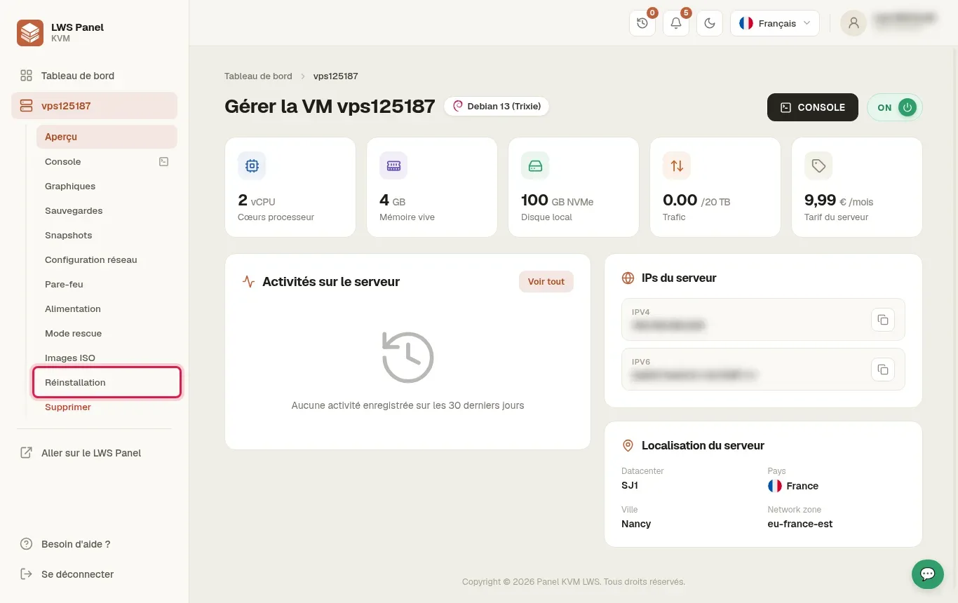 Comment r&eacute;installer un serveur KVM avec Hermes Agent