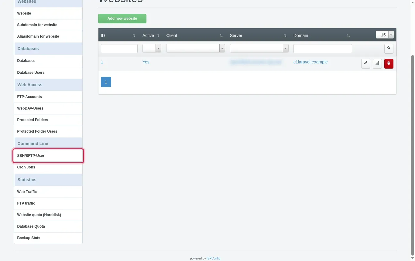 Cr&eacute;er un utilisateur SSH dans ISPConfig et s'y connecter