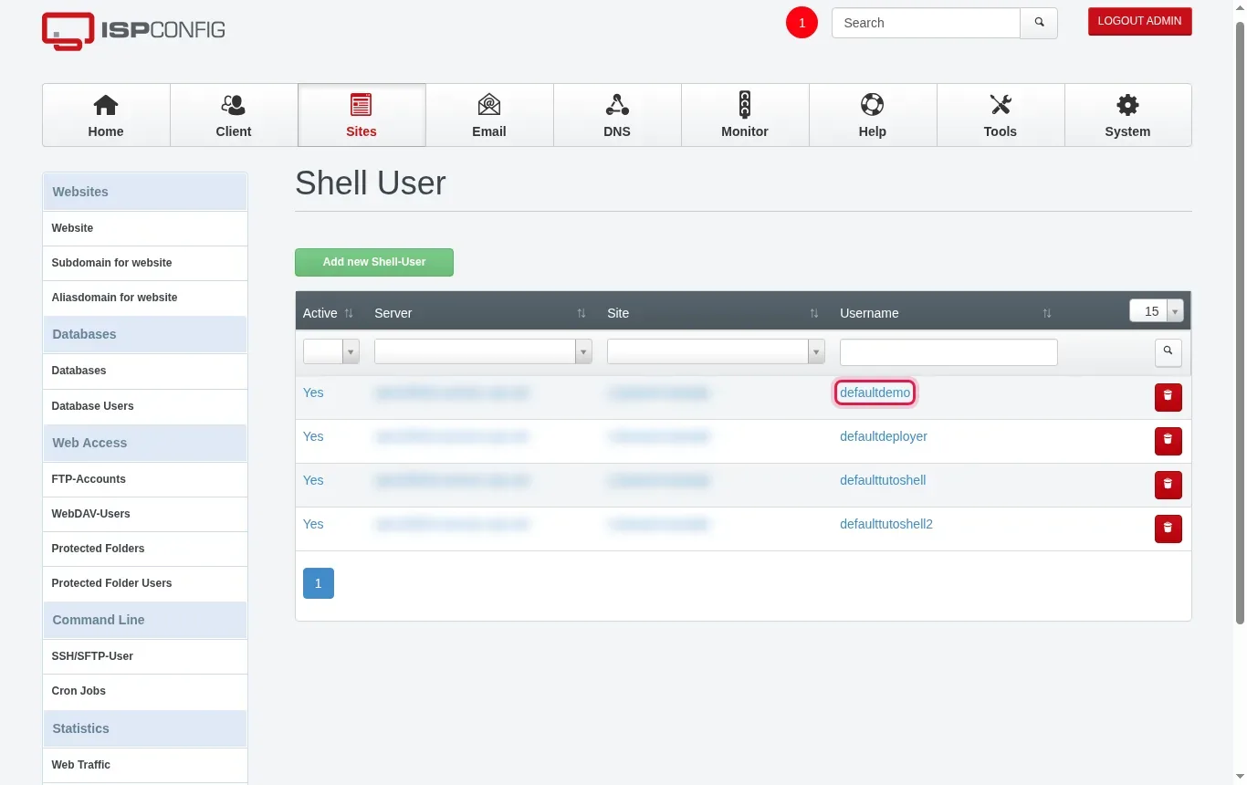 Cr&eacute;er un utilisateur SSH dans ISPConfig et s'y connecter
