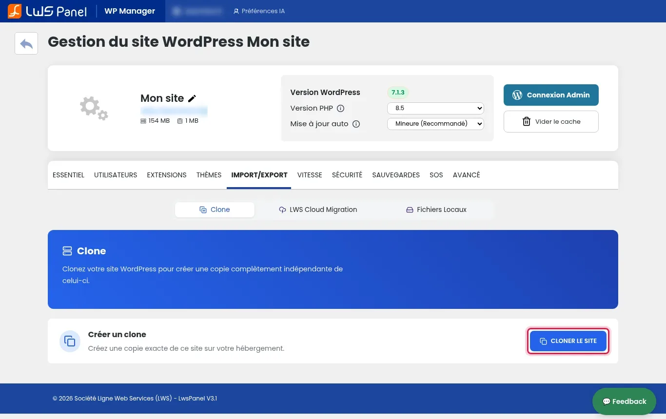 Cr&eacute;er une pr&eacute;-production WordPress et la mettre en ligne