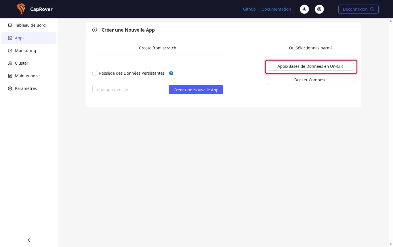Comment d&eacute;ployer une application en un clic sur CapRover