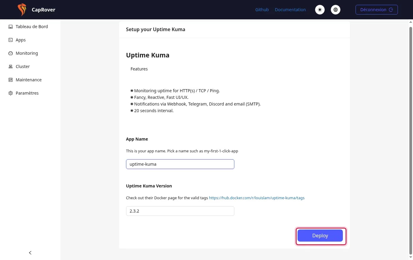 Comment d&eacute;ployer une application en un clic sur CapRover