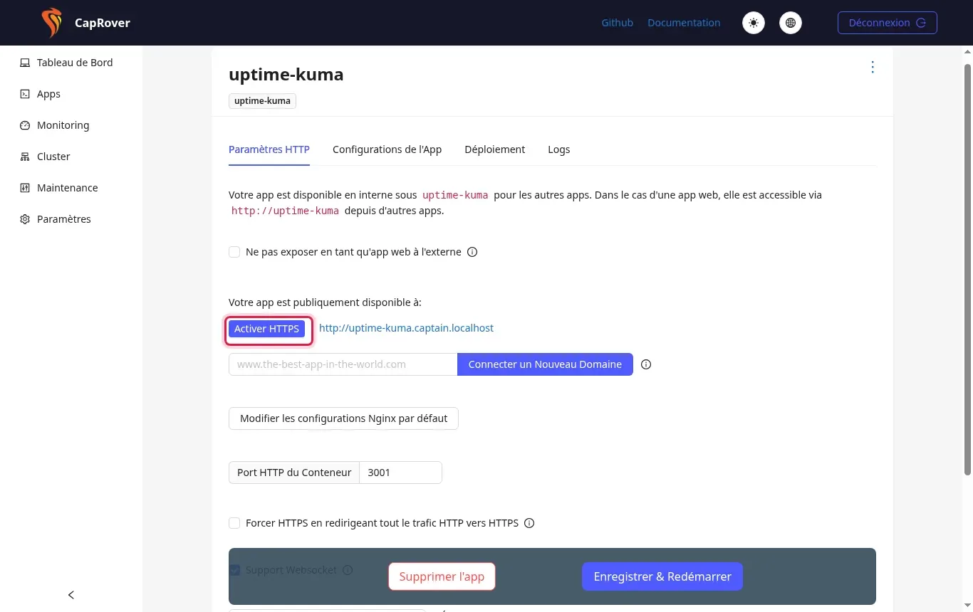 Comment d&eacute;ployer une application en un clic sur CapRover