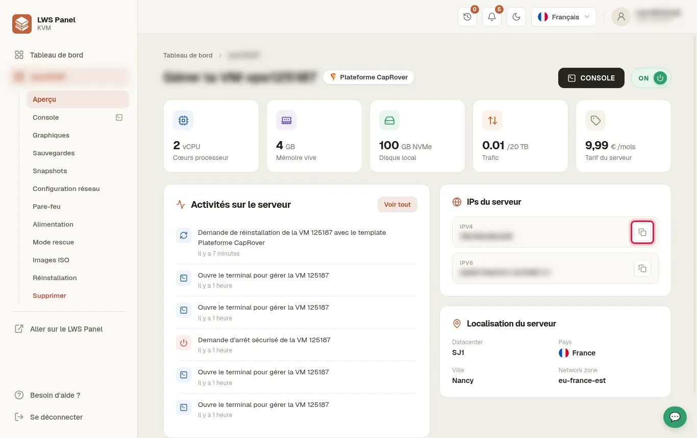Comment installer CapRover sur un VPS