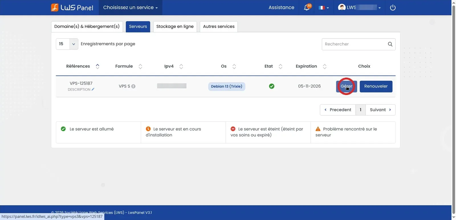 Comment installer Docker sur son VPS LWS avec le template Docker CE