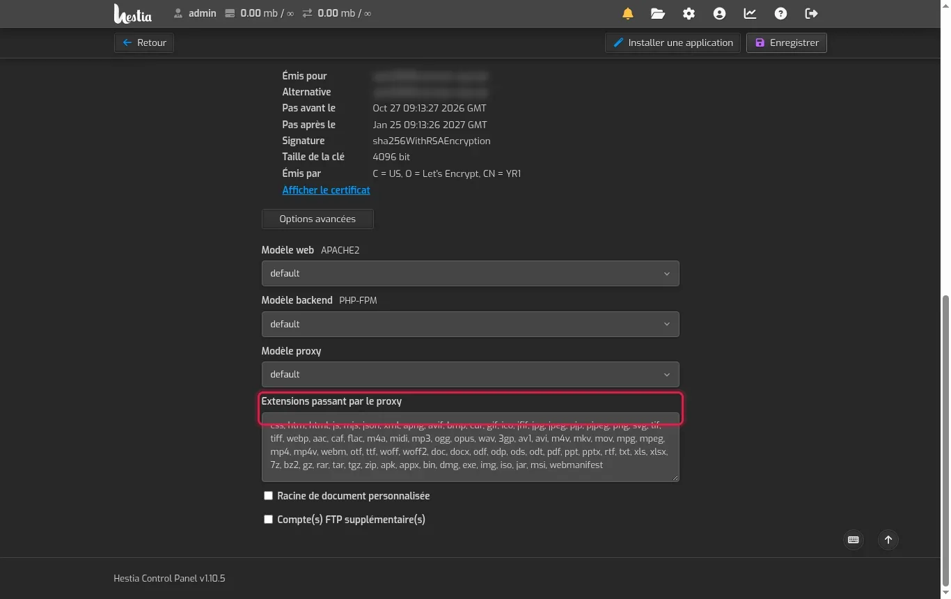 Modifier les param&egrave;tres php.ini sur un VPS HestiaCP