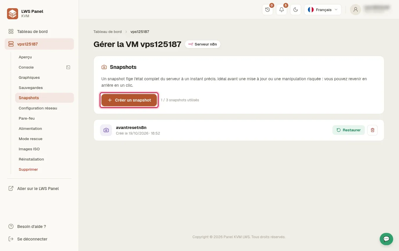 R&eacute;initialiser un mot de passe n8n sur VPS KVM