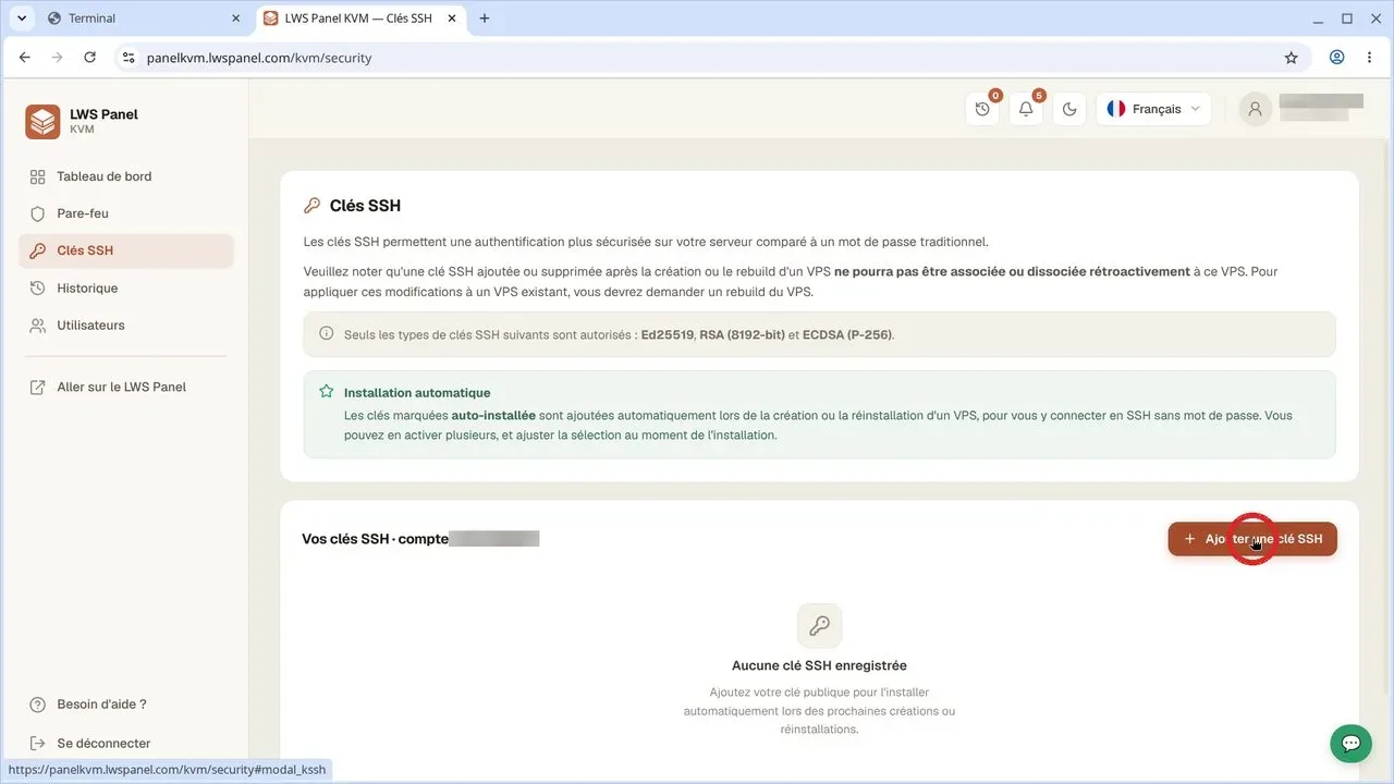 Comment se connecter &agrave; son VPS LWS avec une cl&eacute; SSH