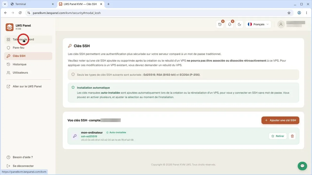 Comment se connecter &agrave; son VPS LWS avec une cl&eacute; SSH