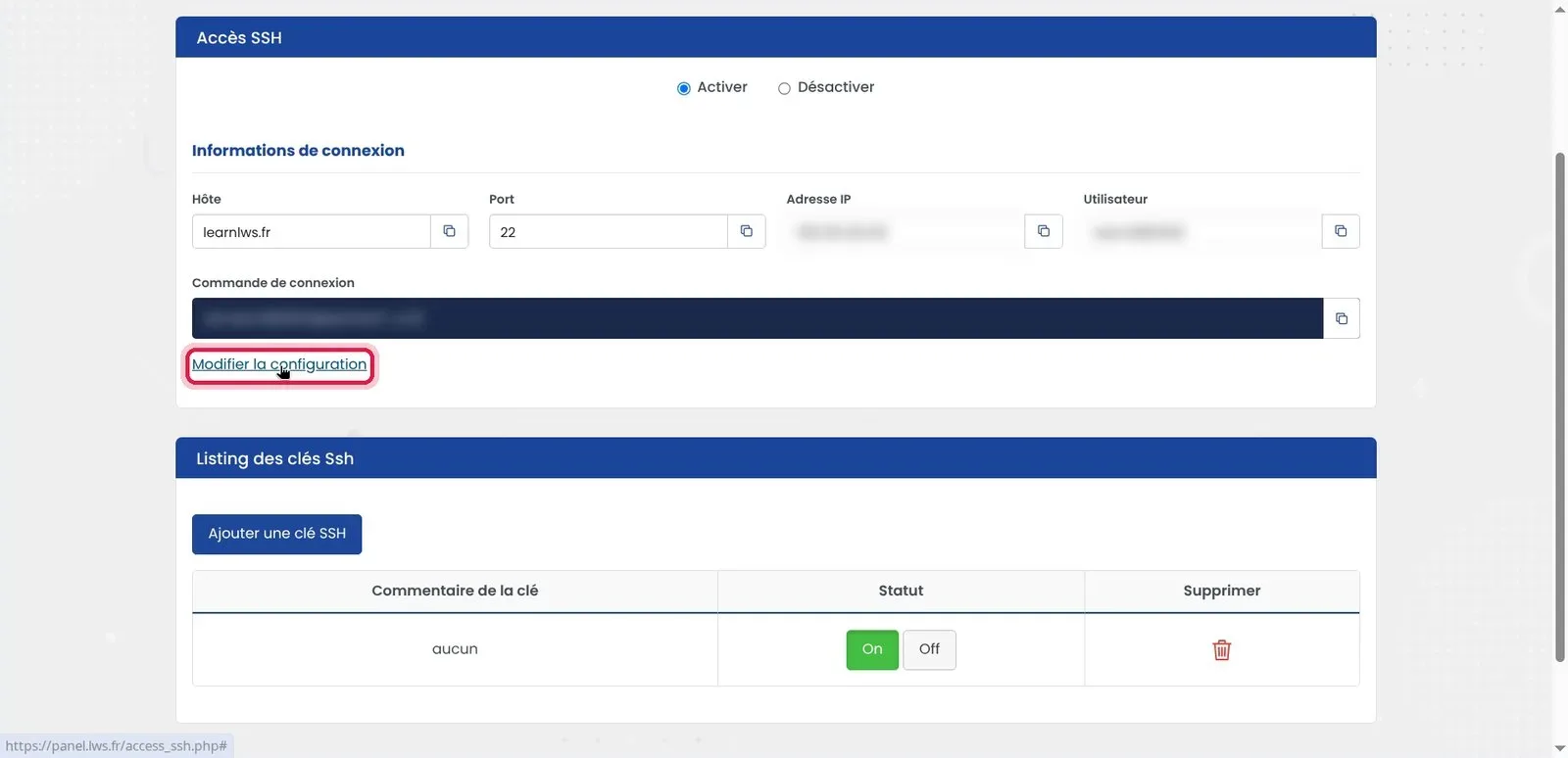 Comment se connecter en SSH &agrave; son h&eacute;bergement web LWS
