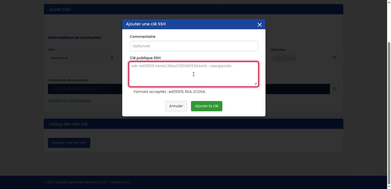 Comment se connecter en SSH &agrave; son h&eacute;bergement web LWS