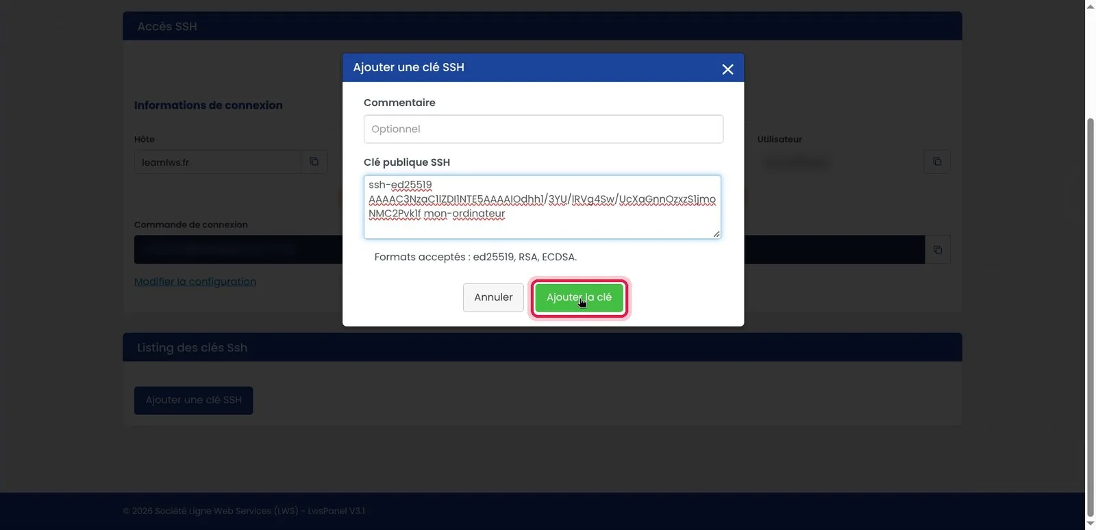 Comment se connecter en SSH &agrave; son h&eacute;bergement web LWS